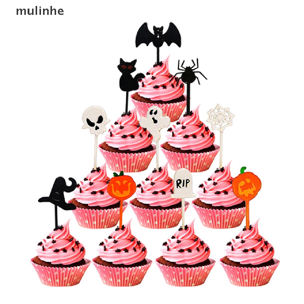 Set 10 Nĩa Ăn Trái Cây Họa Tiết Halloween Dễ Thương