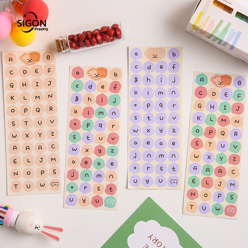 Stick Chữ Hinh Dan Chữ Miếng Dán Ghi Chú Hình Tròn In Chữ Tiếng Anh Độc Đáo Trang Trí DIY
