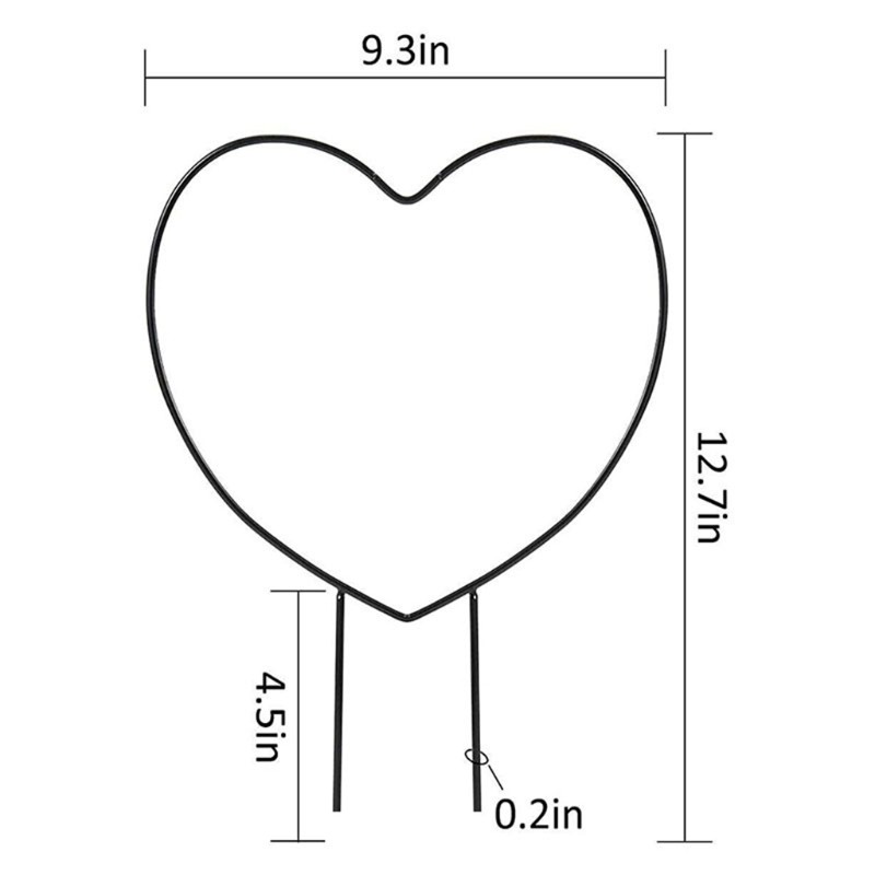 Cây cọc hình trái tim hỗ trợ trồng cây dây leo bằng kim loại