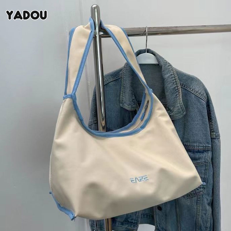 Túi tote vải canvas Yadou đeo vai thời trang niche Hàn Quốc xinh xắn cho nữ đơn giản sức chứa lớn