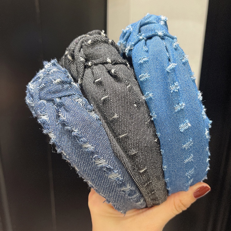 1 Băng Đô Denim Thắt Nút Thể Thao Thời Trang Mùa Hè Cho Nữ