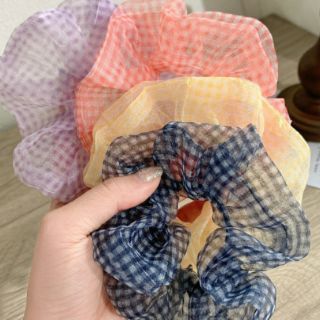 🌷CỘT TÓC SCRUNCHIE HỌA TIẾT CARO TRONG SIÊU XING🌷