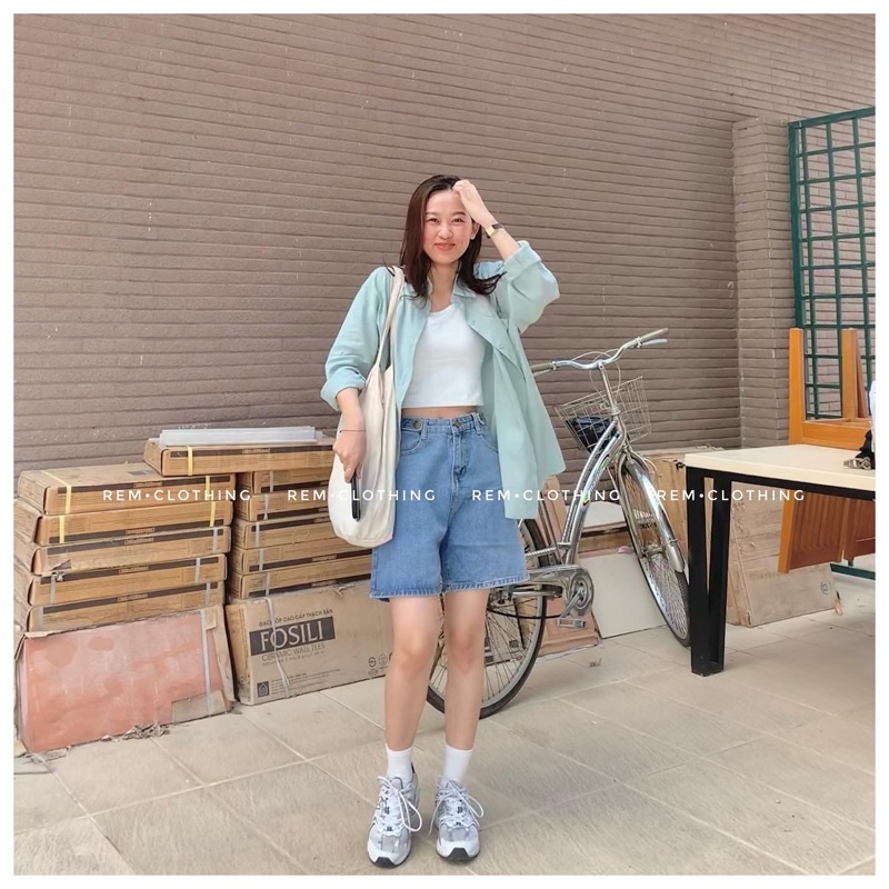 Quần Short Jean Nữ | Dáng Lửng | che khuyết điểm | mặc thoải mái vận động