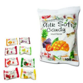 " FOLLOW SHOP SĂN DEAL 8K - 19.09 " Kẹo dẻo trái cây Milk Soft Candy Thái Lan 8 vị 100 viên