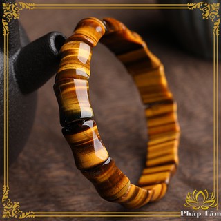 Vòng Tay Phong Thủy Bản Lục Giác Đá Màu Vàng Cao Cấp - Tâm Phong Thủy
