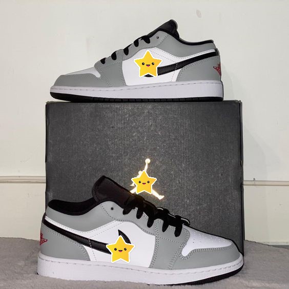Giày thể thao JORDAN 1 màu xám đen cổ thấp nam nữ Giầy sneaker JD1 LOW siêu hot hit