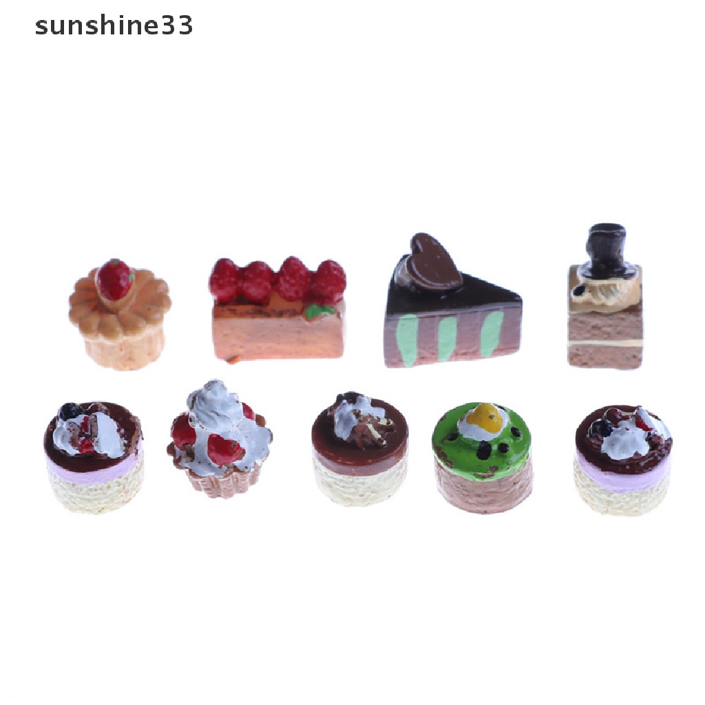 Set 8 Mô Hình Bánh Cupcake / Sô Cô La / Món Ăn Dành Cho Nhà Búp Bê