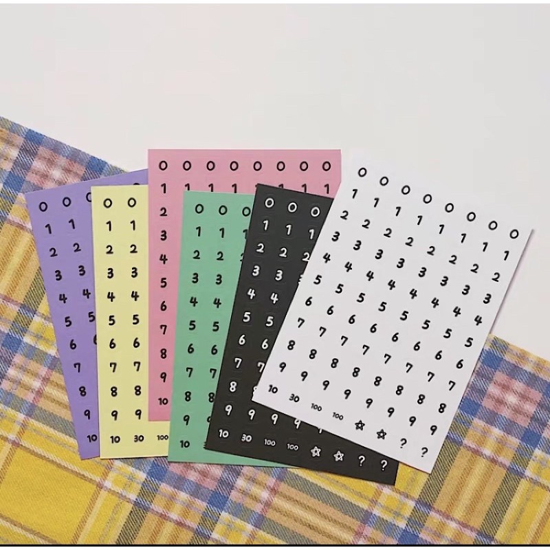 Sticker chữ số trang trí sổ vở DIY