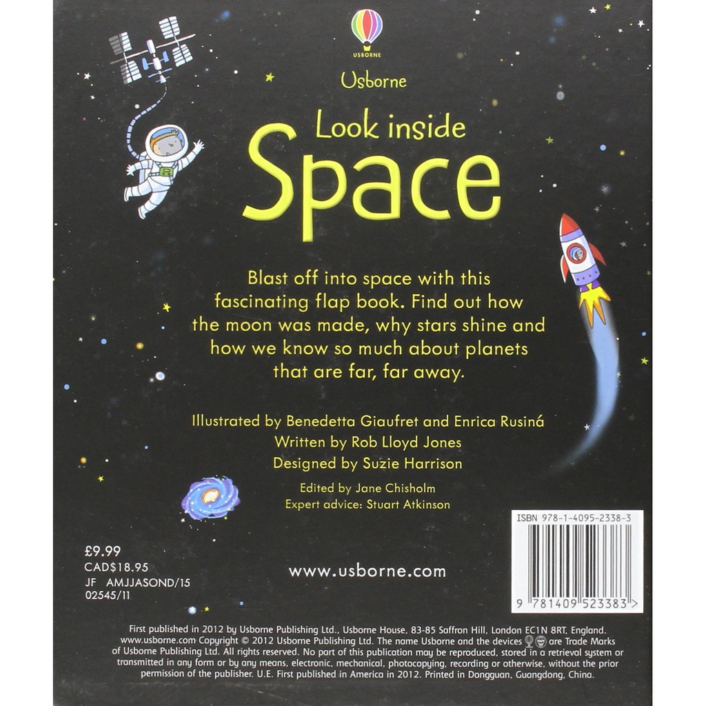 Sách Usborne - tương tác lật mở Look Inside Space