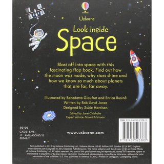 Sách Usborne - tương tác lật mở Look Inside Space
