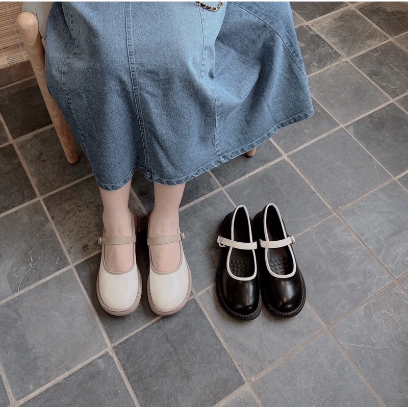 Giày Mary jane 313-3 QCCC đế 3.5cm [ Wood shoes ]