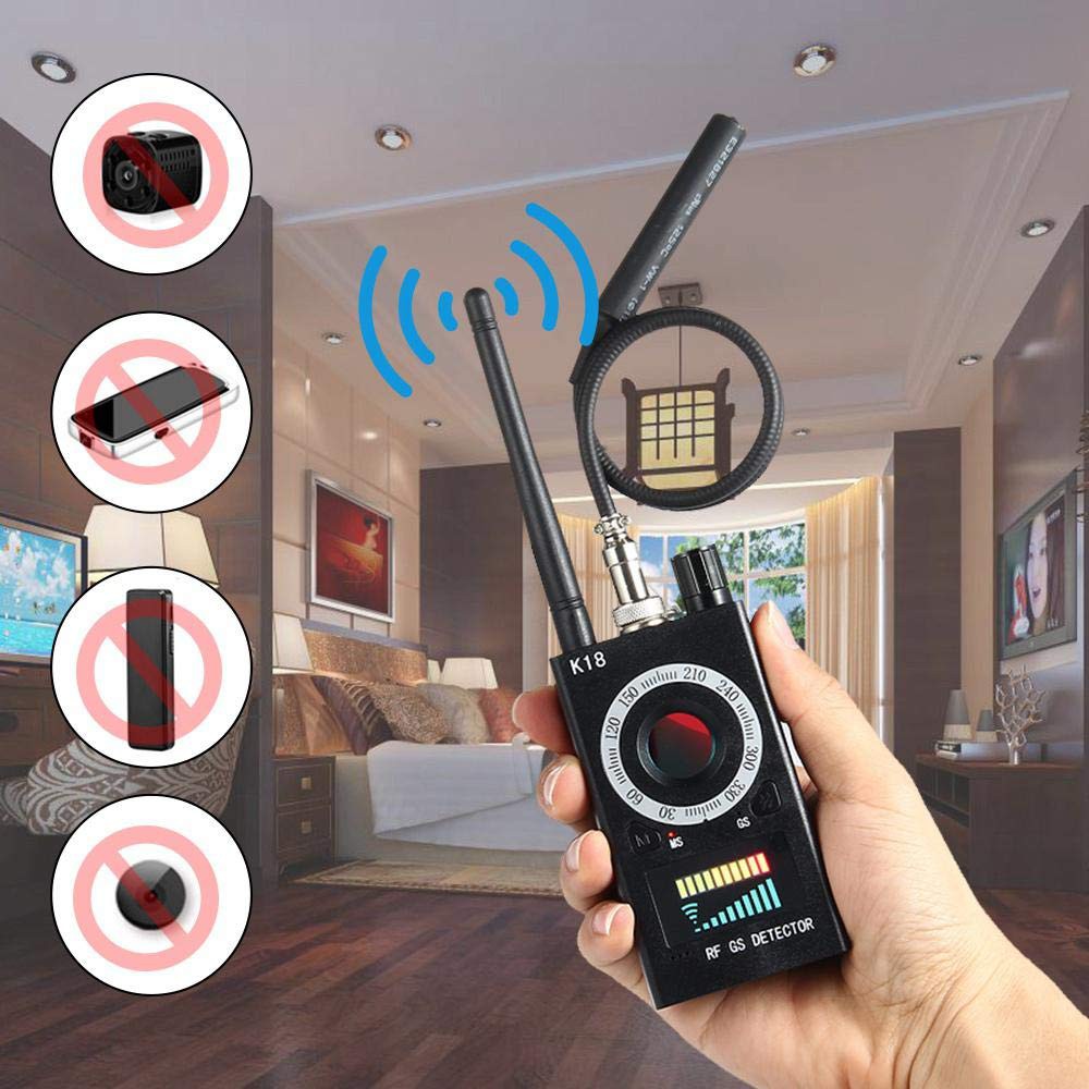 Máy phát hiện Theo Dõi Camera, GPS, Nghe Lén, Định Vị K18 RF Detector Cao Cấp