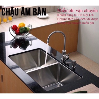 Chậu rửa bát âm bàn 2 hố cân SUBI SB8245 INOX 304 (ÂM BÀN)