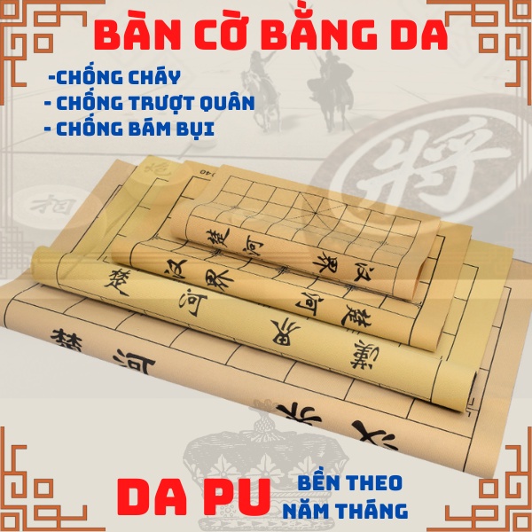 Bàn cờ tướng bằng da siêu mịn đẹp chống nước chống cháy không nếp gấp khi gấp