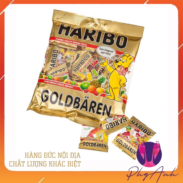 Kẹo dẻo gấu vàng Haribo GoldBaren nội địa Đức 250Gr