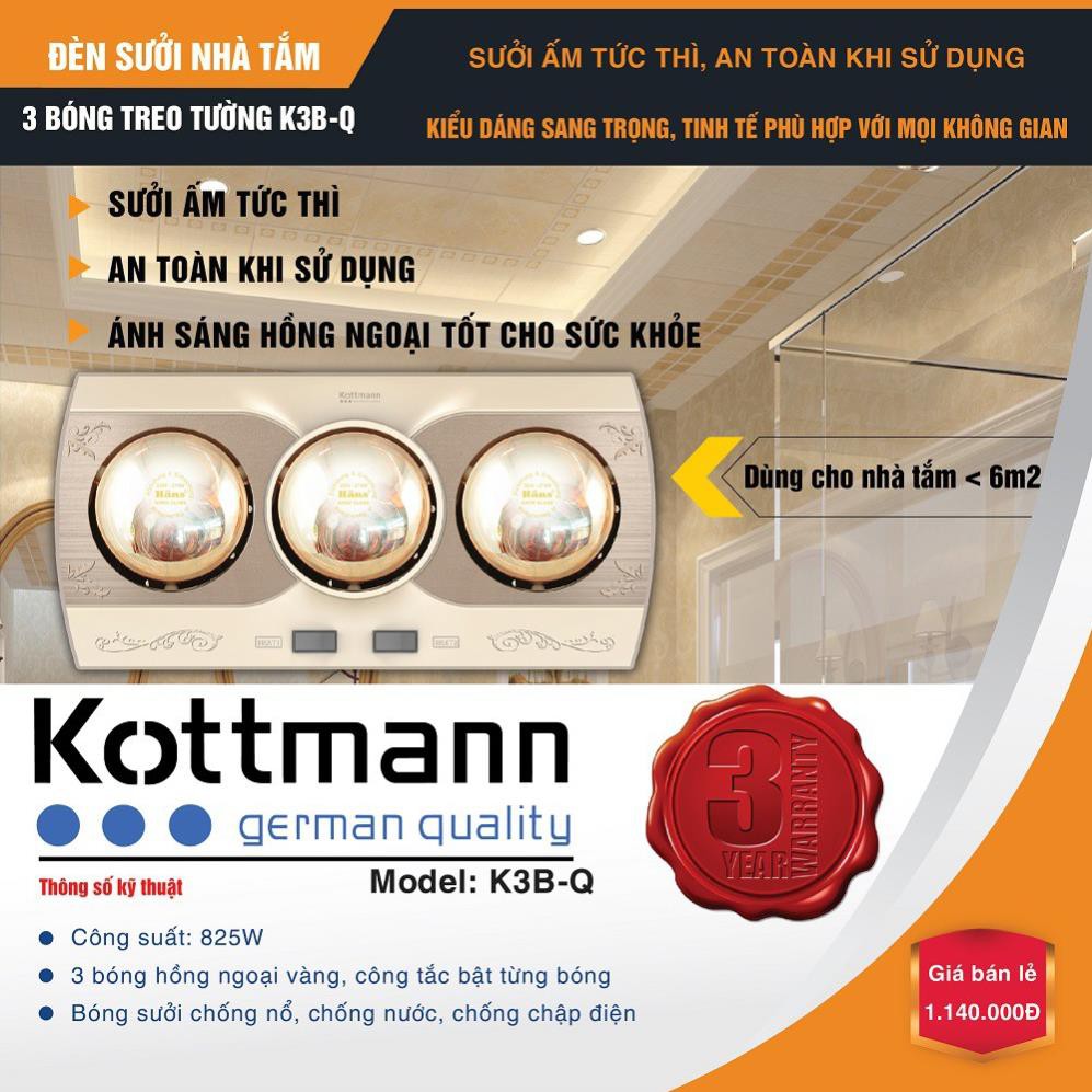 ♥️ [FreeShip] Đèn sưởi 2 bóng Kottmann K2B-H | K3B-H - Hàng cao cấp chính hãng, BH 3 năm