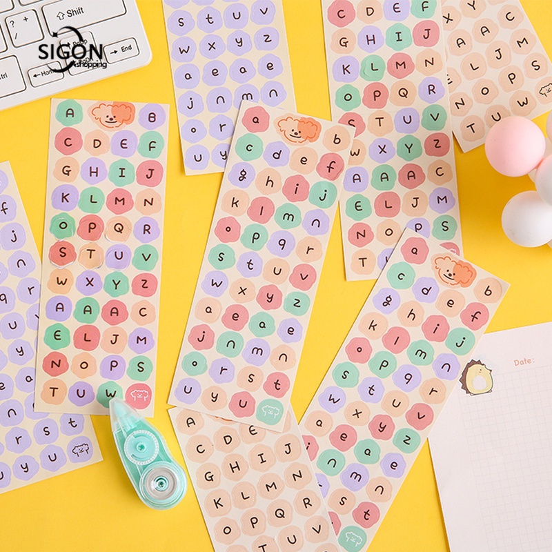 Stick Chữ Hinh Dan Chữ Miếng Dán Ghi Chú Hình Tròn In Chữ Tiếng Anh Độc Đáo Trang Trí DIY