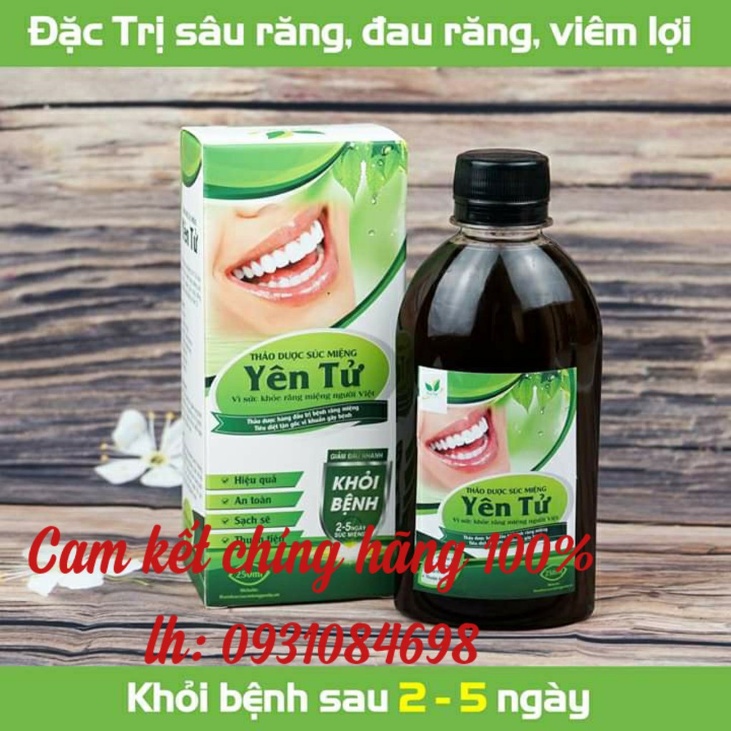 NƯỚC SÚC MIỆNG THẢO DƯỢC  YÊN TỬ Giảm Đau Sâu Răng, Viêm Lợi, Hôi Miệng Hiệu Quả nhanh 250ml