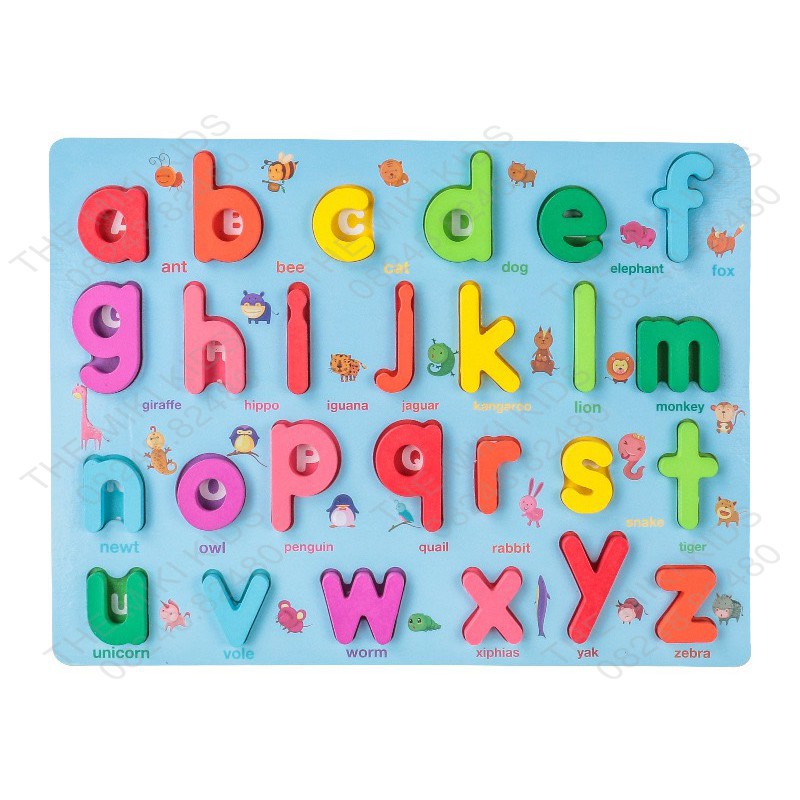 Bảng gỗ chữ số nổi 3D nền xanh màu sắc tươi đẹp quà tặng cho bé trẻ em