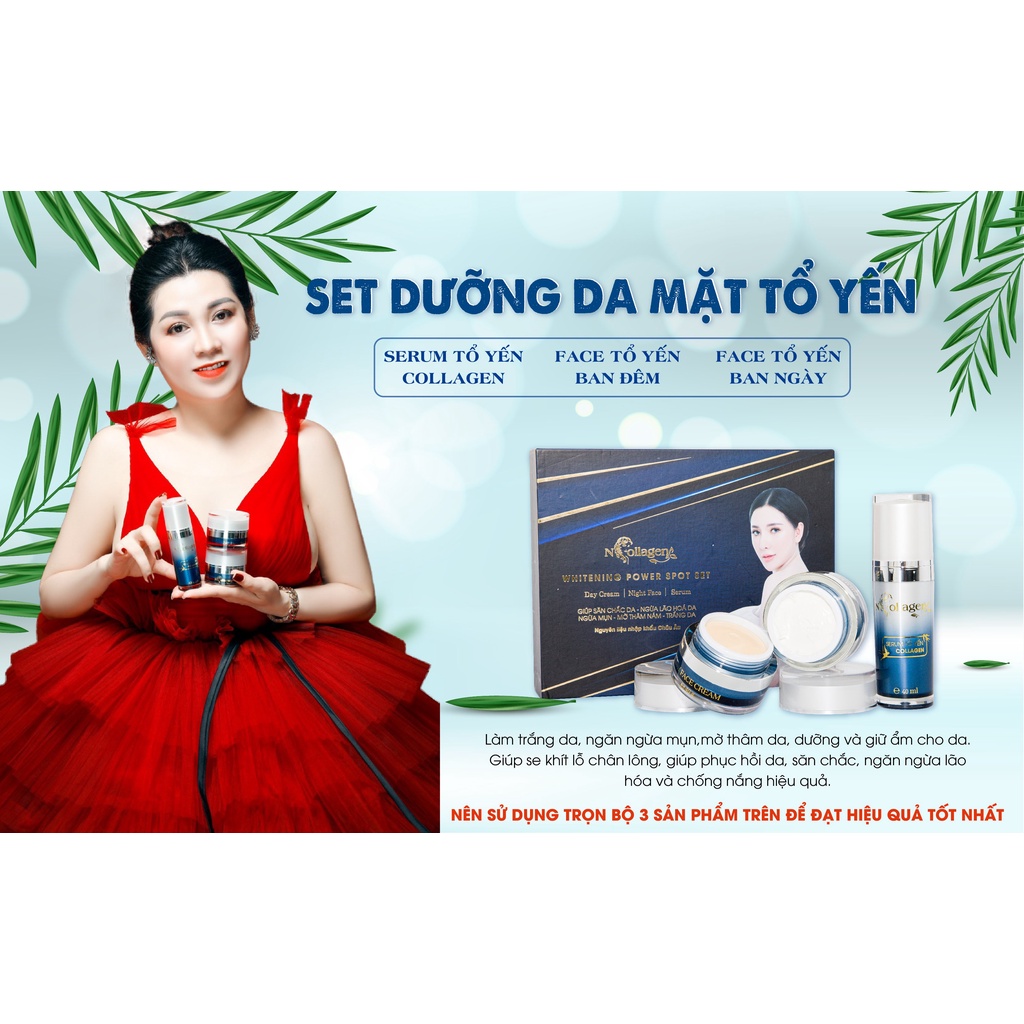 Bộ Kem Tổ Yến NCOLLAGEN - Dưỡng trắng, trẻ hóa nàng da