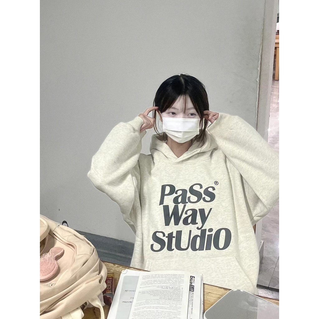 NRVP Áo Hoodie Tay Dài Oversize In Họa Tiết Phong Cách Hàn Quốc Kiểu Mới Cho Nam / Nữ