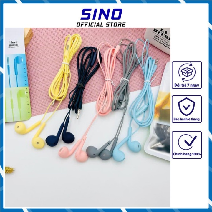Tai nghe nhét tai U19 HiFi có dây dài 1.2m màu macaron với âm thanh siêu trầm đa năng cho Android & iOS - bảo hành SINO