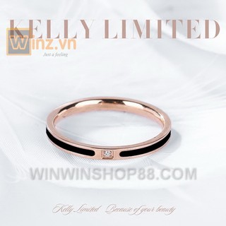 💍💍 Nhẫn cặp Titan đính đá N259 (màu đen, viền đồng) 💍💍- Winz.vn