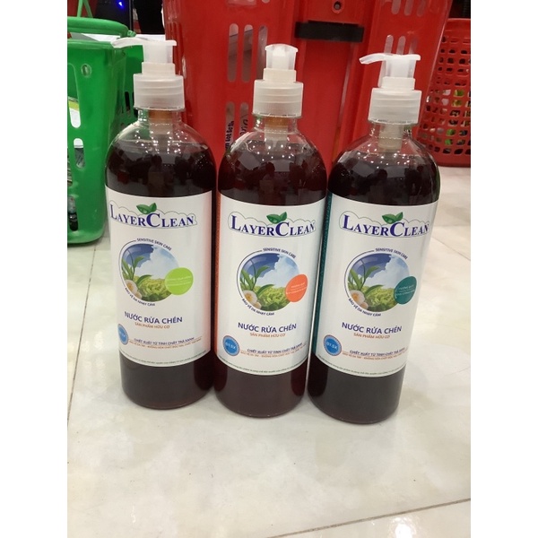 Nước rửa chén hữu cơ chai vòi 800ml Layer Clean [chính hãng] Quế Hồng Quýt