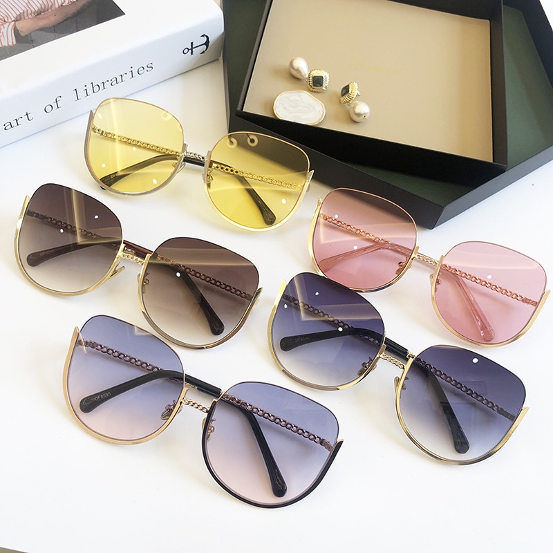 Kính Mát Nửa Gọng Kim Loại Chống Tia UV Thời Trang