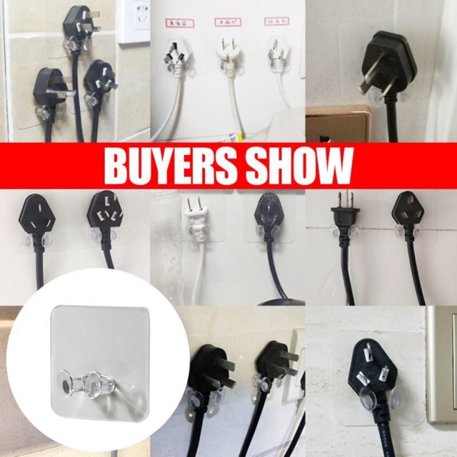 Móc dán tường giữ phích cắm điện tiện dụng