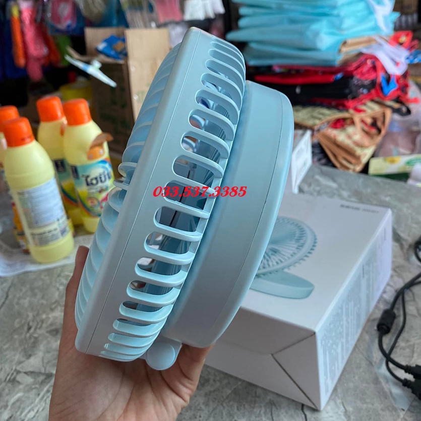Quạt tích điện gấp gọn, quạt để bàn KM - F 0396
