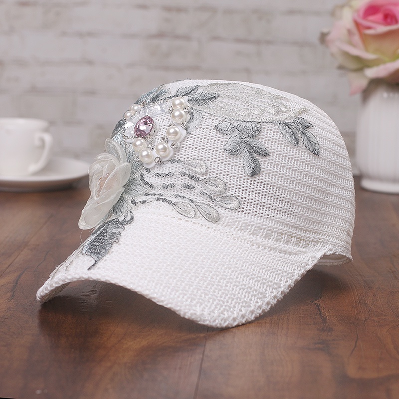 Mũ Lưỡi Trai Phối Ren Hoa Thoáng Khí Thời Trang Xuân Hè Phong Cách Hàn Quốc Mới