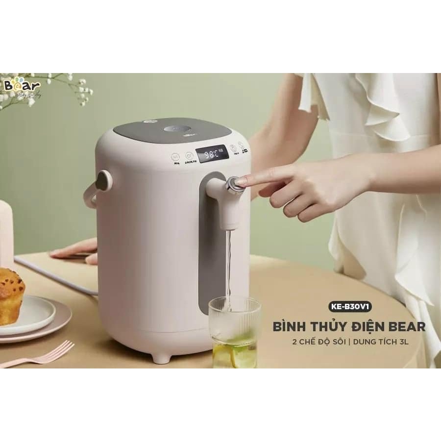 Bình thuỷ Bear, Bình Thủy Điện Thông Minh Bear ZDH-H30B1 (KE-B30V1) dung tích 3L Bảo Hành 18 tháng