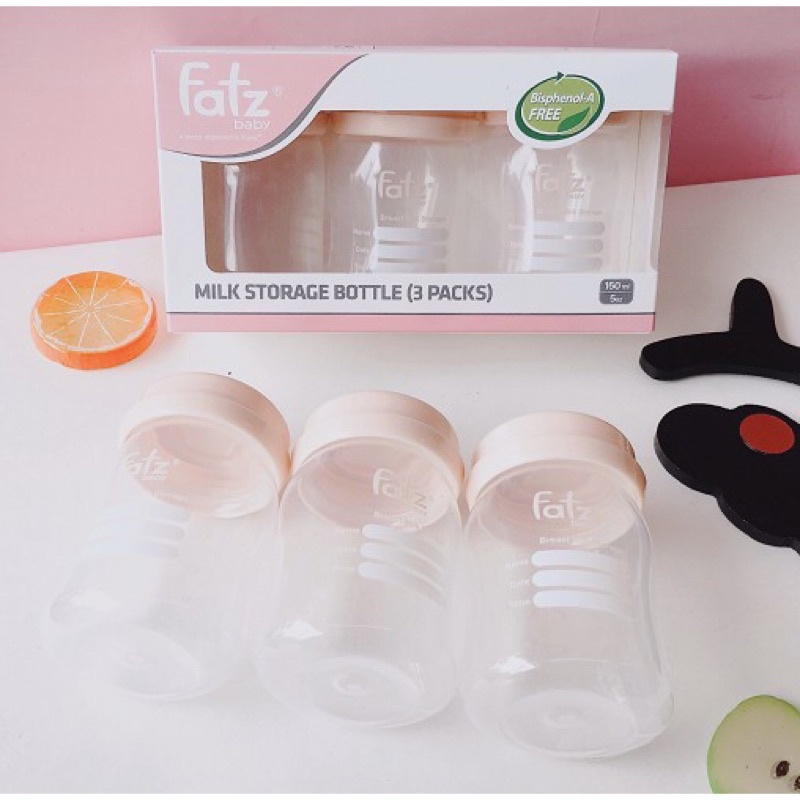 Bộ Set 3 Bình Trữ Sữa 150ml Fatz - BAABEELAND