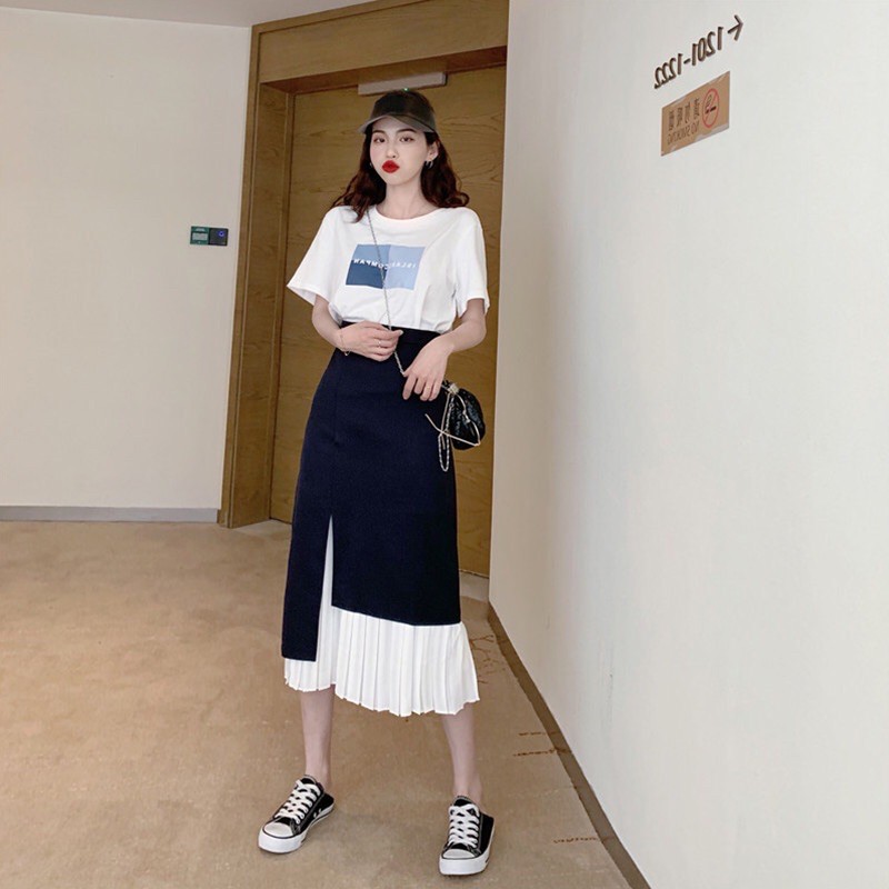 Chân váy kiểu công sở dài qua gối