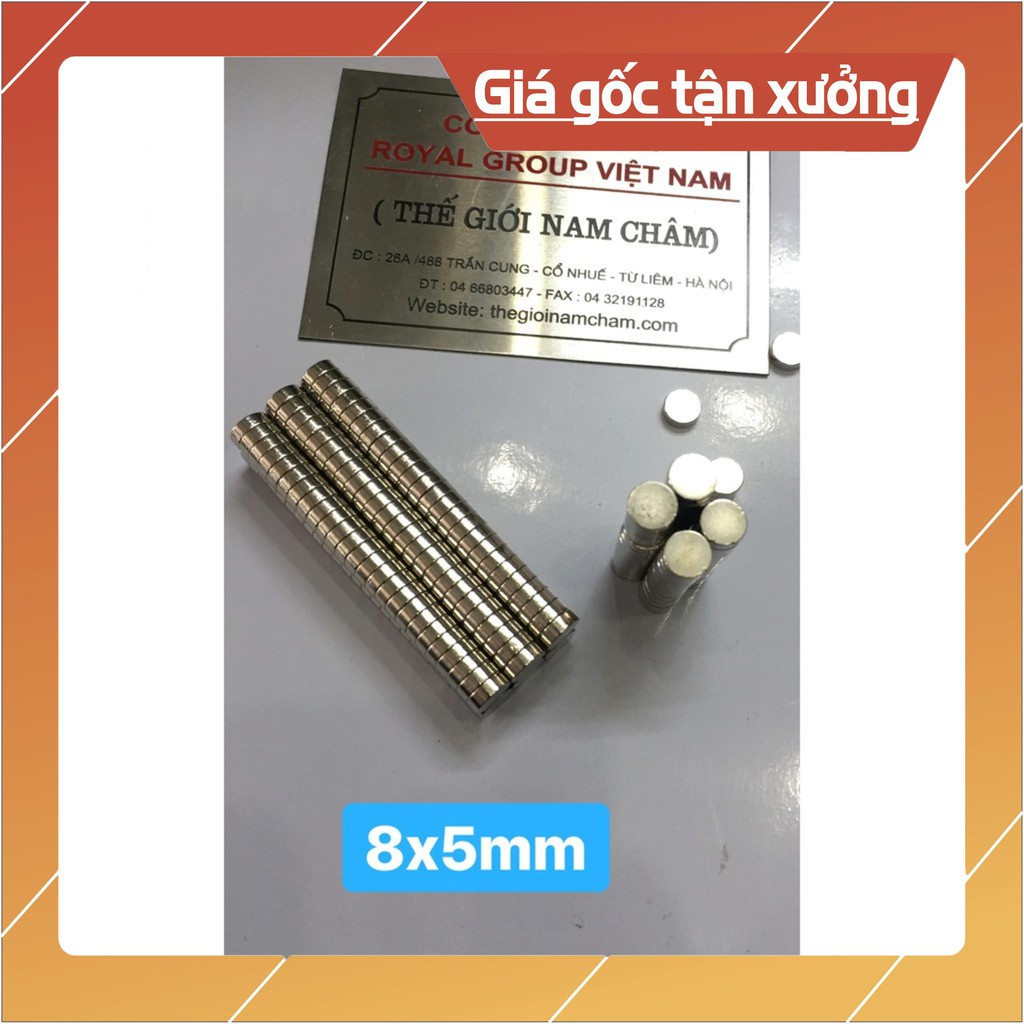 [Xả Kho] Nam châm đất hiếm 8x5mm, loại nam châm trắng lực hút mạnh