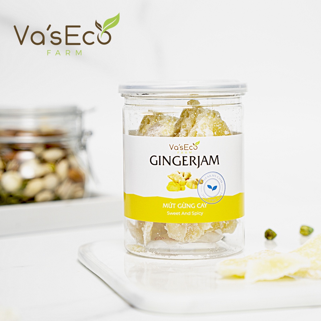 Mứt gừng cay hộp 250g Va'sEco Farm