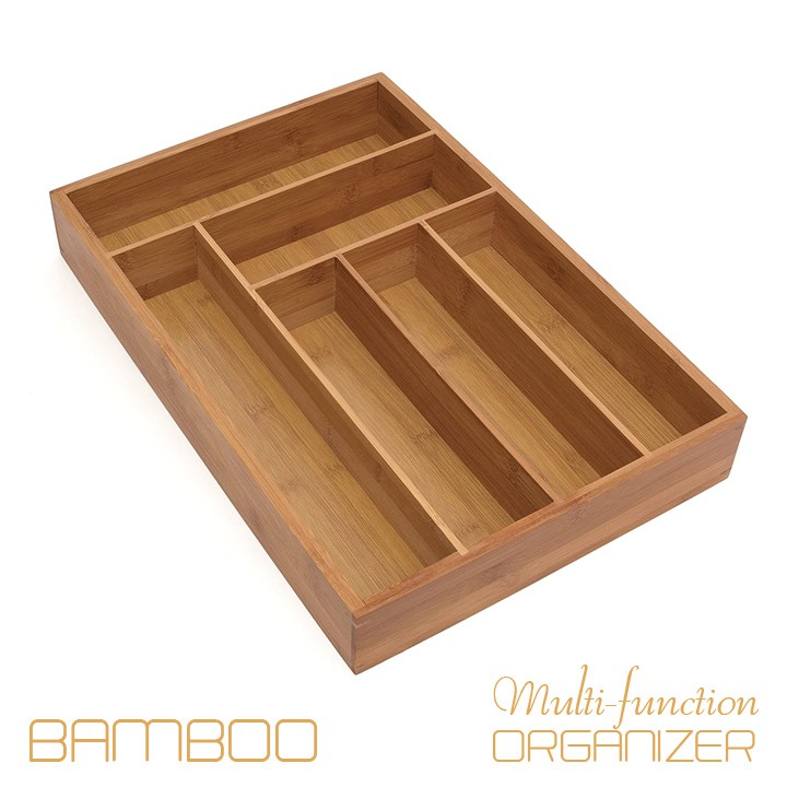 Khay gỗ tre đựng đồ đa năng 6 ngăn - khay chia đồ đa năng cao cấp xuất khẩu [AUSTIN-06] | BigBuy360 - bigbuy360.vn