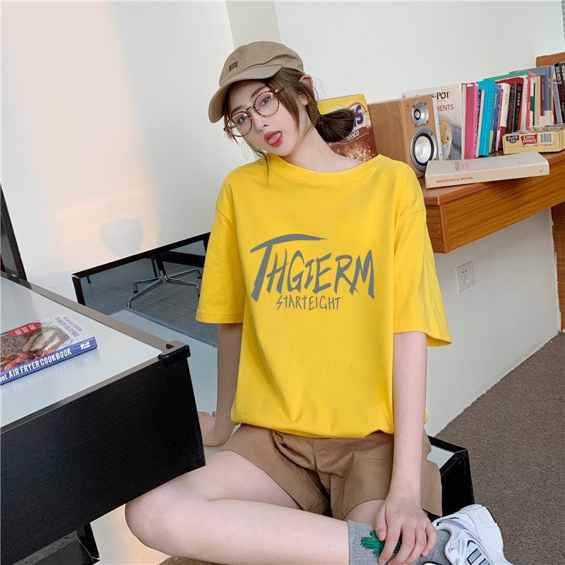 Áo phông unisex nam nữ form rộng tay lỡ thun teen cổ tròn oversize cotton THGIERM giá rẻ màu đen trắng tee SamMy96 Shop