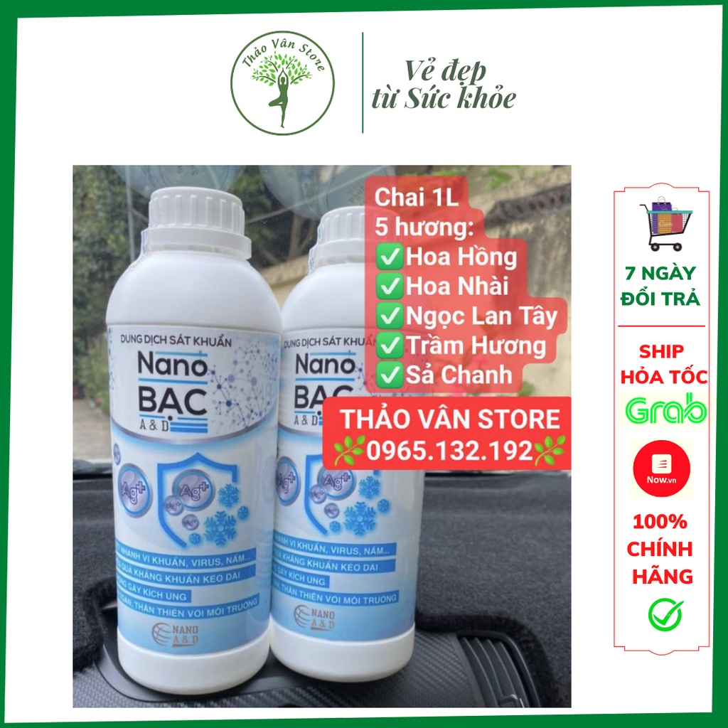 ⭐Dung dịch sát khuẩn Nano Bạc A&amp;D [Can 1 lít] (4 Mùi Hương dễ chịu)⭐