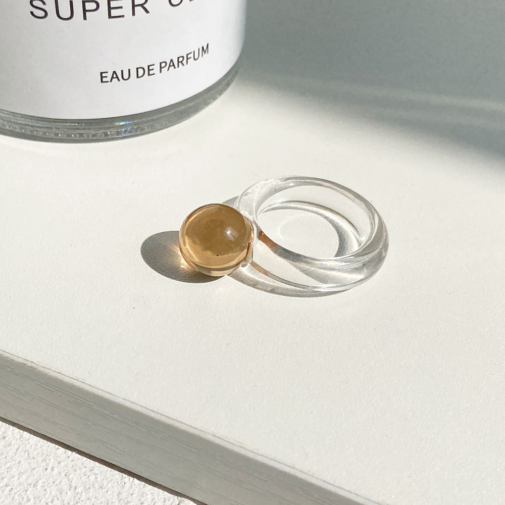 Nhẫn AY trong suốt màu kẹo thời trang Hàn Quốc thanh lịch cho nữ