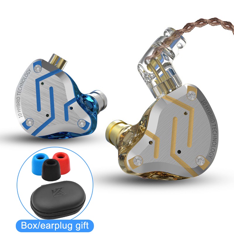 KZ ZS10 Pro 4BA + 1DD Tai nghe lai Loa Tai nghe chơi game HIFI Âm nhạc Bass Tai nghe màn hình trong 