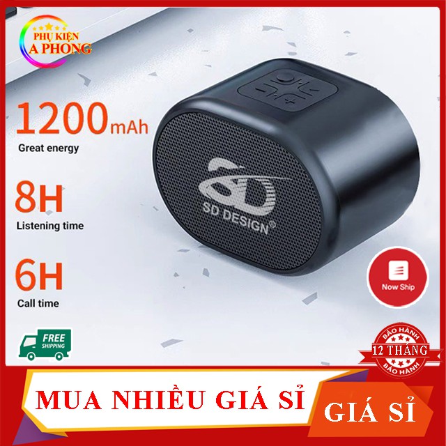 Loa Bluetooth S12 Mini Không Dây Chính Hãng SD Design Nghe Nhạc MP3 Âm Thanh Chất Lượng Hỗ Trợ Cắm Thẻ Nhớ Và Usb