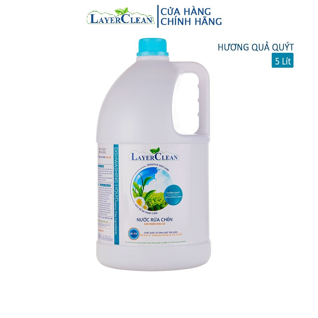 Nước rửa chén hữu cơ Layer Clean - can 5L siêu tiết kiệm