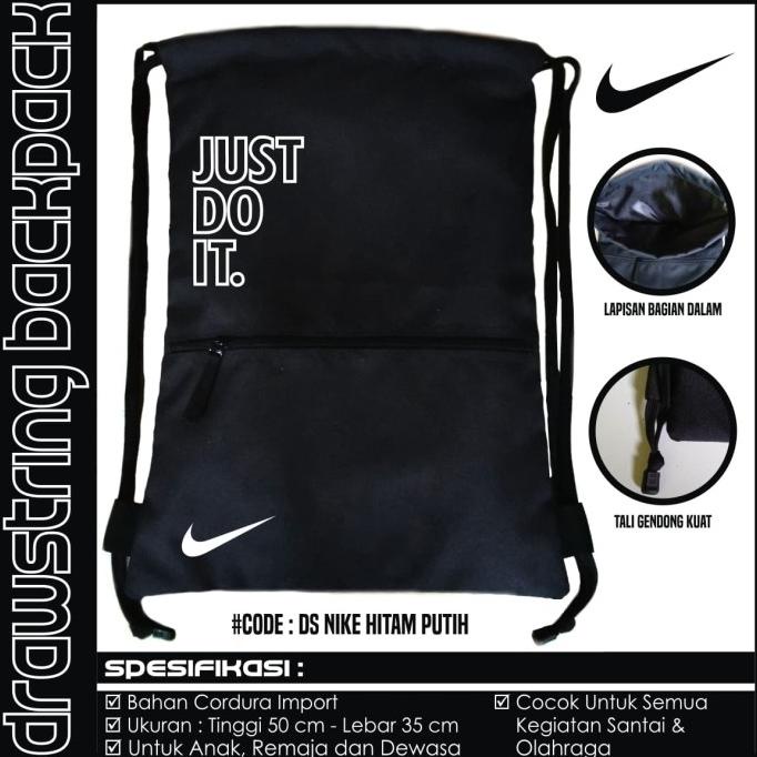 Ba Lô Dây Rút Thể Thao NIKE JUST DO IT Màu Đen Đảm Bảo Mã 918