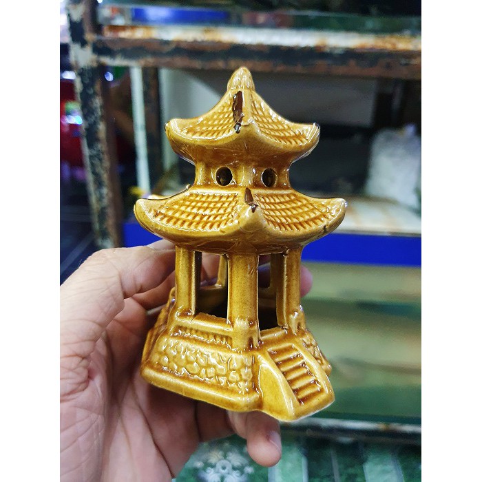 NHÀ NGHỈ TRÁNG MEN TRANG TRÍ HỒ CÁ NON BỘ RỘNG 7CM CAO 10CM