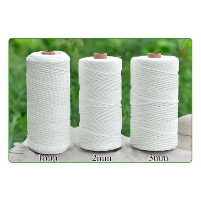 1kg dây Macrame cuộn 2mm màu trắng