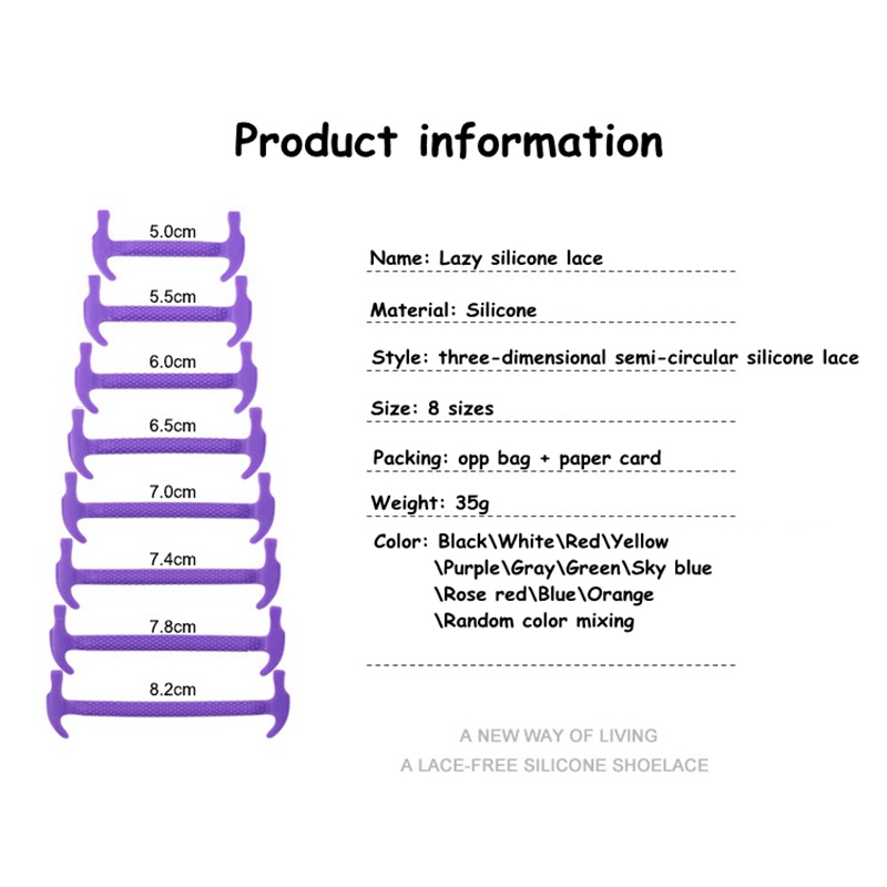 Set 16 Dây Giày Silicone Co Giãn Không Cần Buộc Tiện Lợi