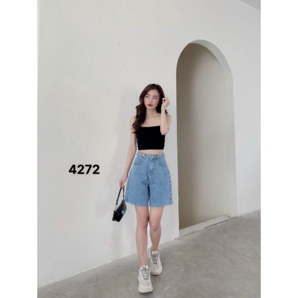Quần Ngố Nữ Chất Bò mềm - Lưng cao Unisex