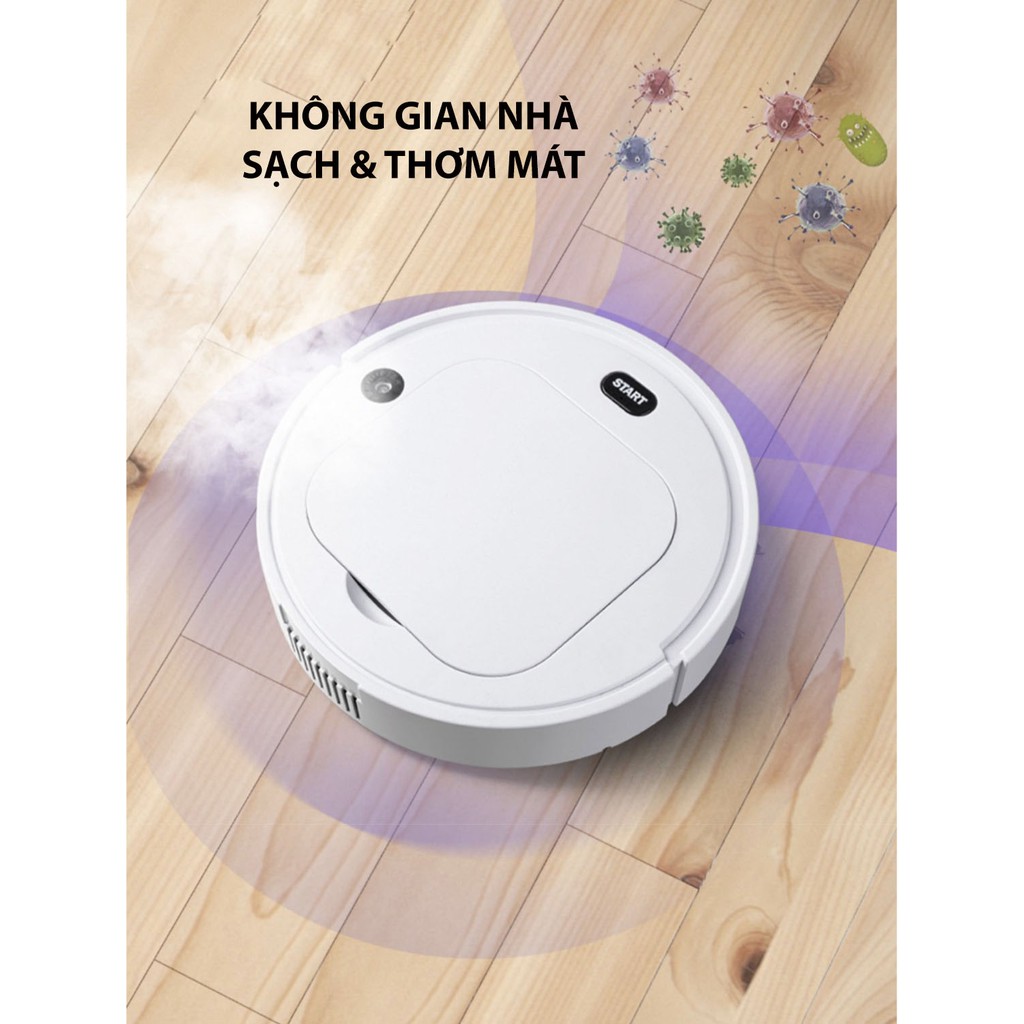Máy hút bụi_Robot hút bụi Sweep & Clean 5 trong 1_Hút bụi, quét nhà, lau nhà, xông tinh dầu, đèn UV | BigBuy360 - bigbuy360.vn